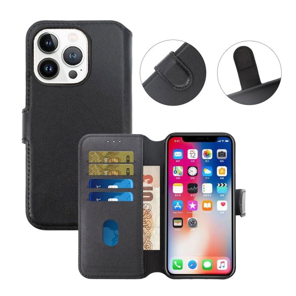 Rvelon iPhone 15 Pro -aidonnahan suojakotelo, musta