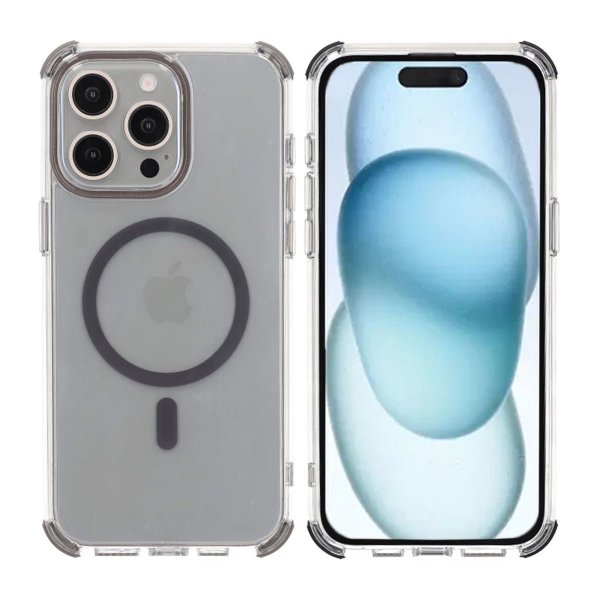 Rvelon iPhone 15 Pro -kuori vahvistetuilla kulmilla, harmaa