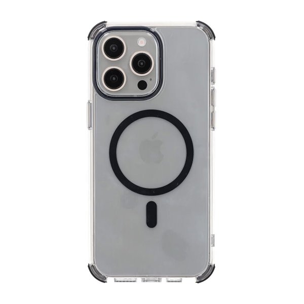 Rvelon iPhone 15 Pro -kuori, vahvistetut kulmat, musta