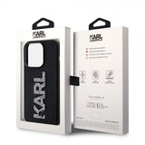 Karl Lagerfeld iPhone 15 Pro Kuori 3D Rubber Karl Musta