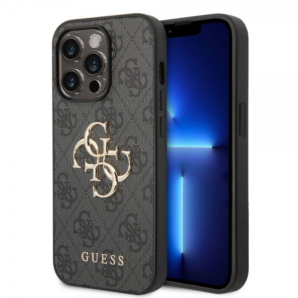 Guess iPhone 15 Pro kuori 4G Logo harmaa