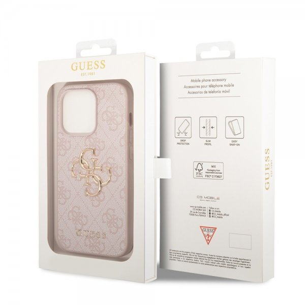 Guess iPhone 15 Pro -kuori 4G Logo Pinkki
