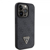 Guess iPhone 15 Pro Kuori 4G Metal Triangle Strass Musta