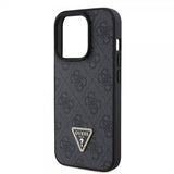 Guess iPhone 15 Pro Kuori 4G Metal Triangle Strass Musta
