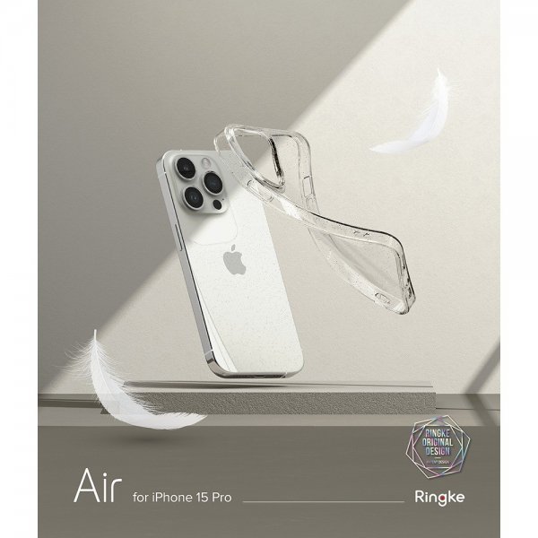 Ringke iPhone 15 Pro Air Glitter Clear -suojakuori