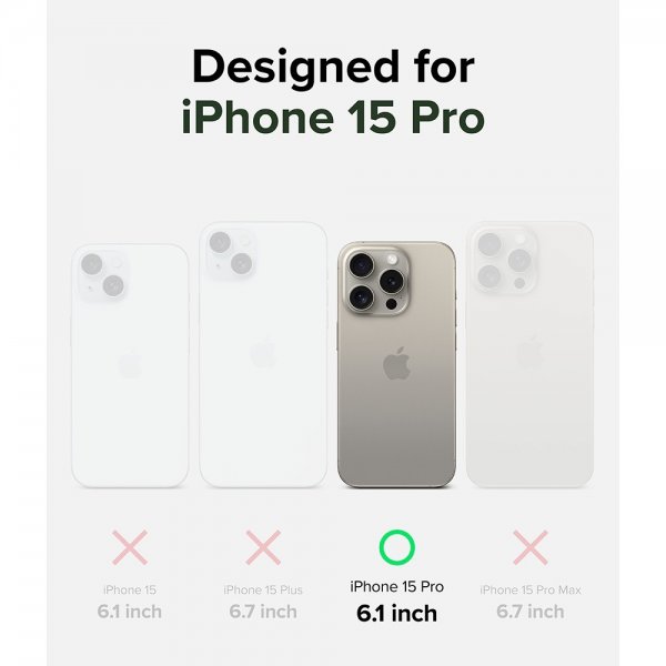 Ringke iPhone 15 Pro -suojakuori Alles MagSafe Gun Metal