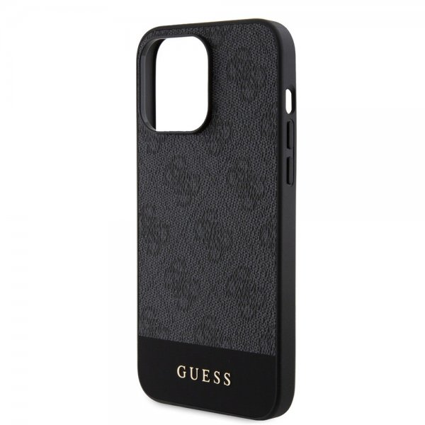 Guess iPhone 15 Pro Kuori Bottom Stripe MagSafe Musta