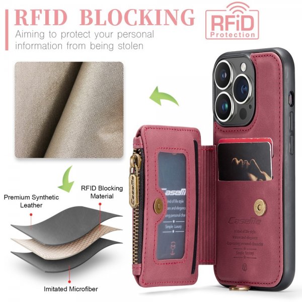 CaseMe iPhone 15 Pro -suojakuori C20 Series Punainen