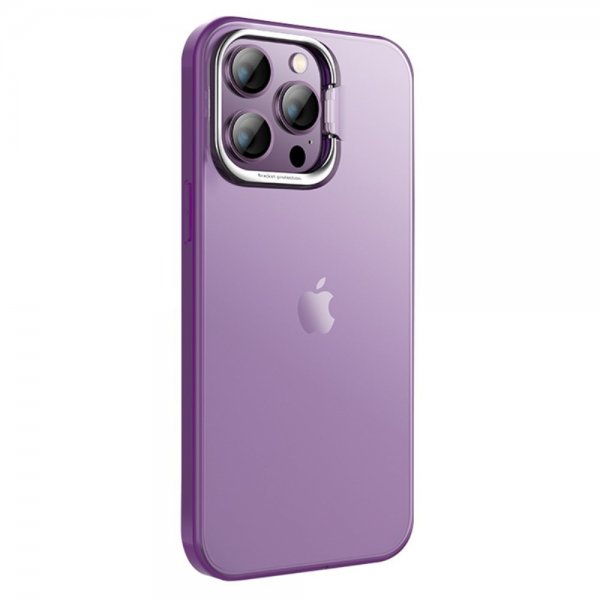 X-Level iPhone 15 Pro Kuori Kamerakehys Jalusta Violetti