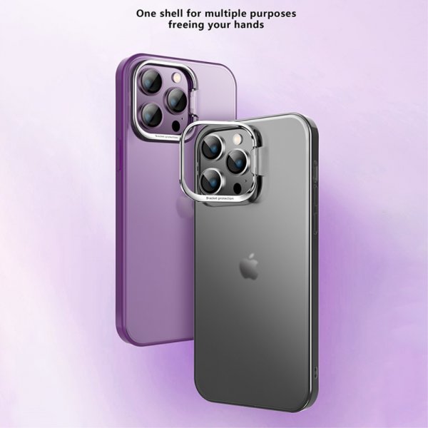 X-Level iPhone 15 Pro Kuori Kamerakehys Jalusta Violetti