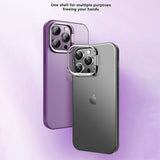 X-Level iPhone 15 Pro Kuori Kamerakehyksellä & Jalustalla Läpinäkyvä