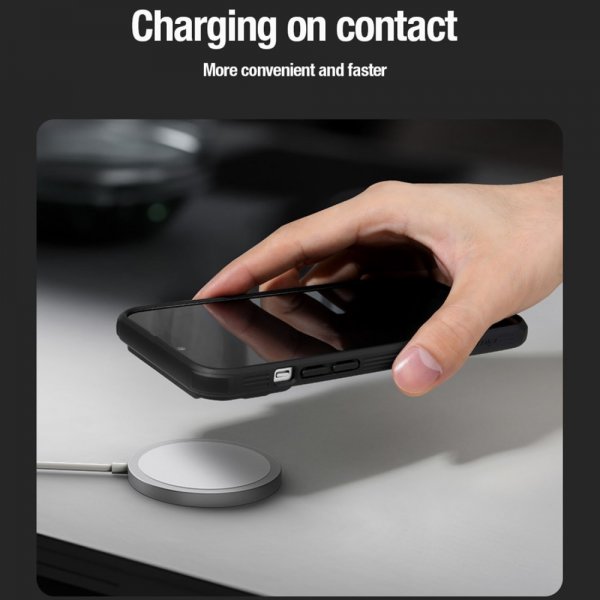 Nillkin iPhone 15 Pro -suojakuori CamShield MagSafe sininen