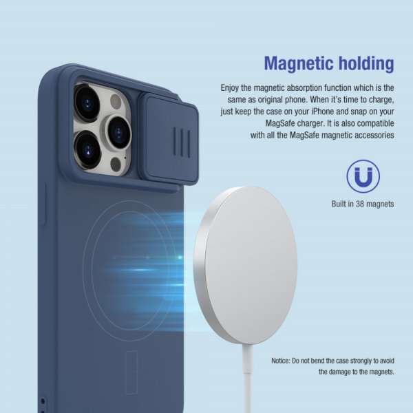 Nillkin iPhone 15 Pro Kuori CamShield Silky MagSafe Vaaleanvihreä