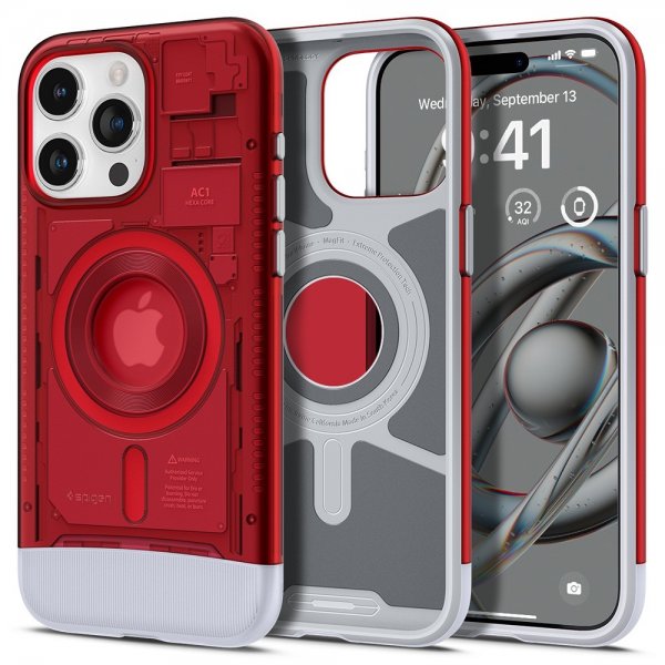 Spigen iPhone 15 Pro -suojakuori Classic C1 MagFit Ruby