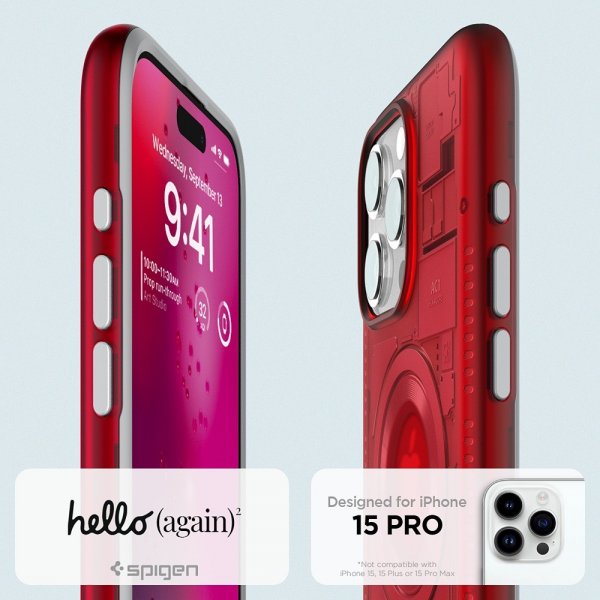 Spigen iPhone 15 Pro -suojakuori Classic C1 MagFit Ruby