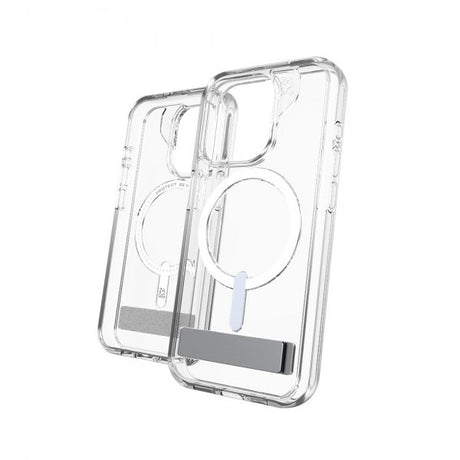 ZAGG iPhone 15 Pro Kuori Crystal Palace Snap Kickstand Transparent