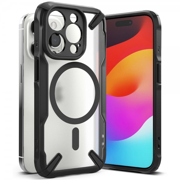 Ringke iPhone 15 Pro -suojakuori Fusion X Magnetic Matte Black