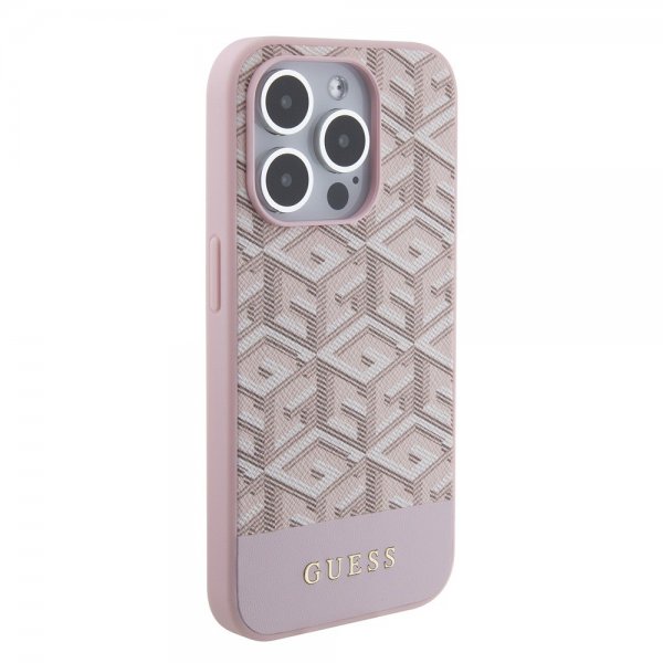 Guess iPhone 15 Pro Kuori G Cube MagSafe Pinkki