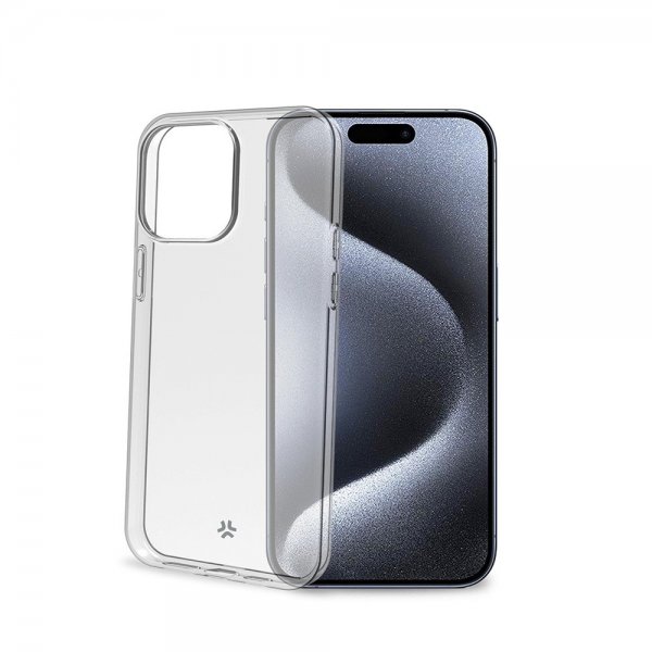 Celly iPhone 15 Pro -suojakuori GELSKIN Läpinäkyvä