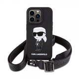 Karl Lagerfeld iPhone 15 Pro Kuori Ikonik Crossbody Musta