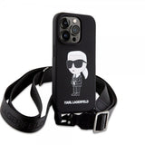 Karl Lagerfeld iPhone 15 Pro Kuori Ikonik Crossbody Musta