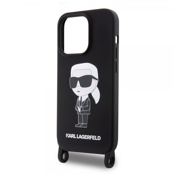 Karl Lagerfeld iPhone 15 Pro Kuori Ikonik Crossbody Musta