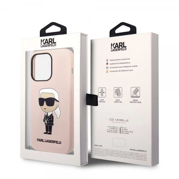 Karl Lagerfeld iPhone 15 Pro Kuori Ikonik NFT Pinkki