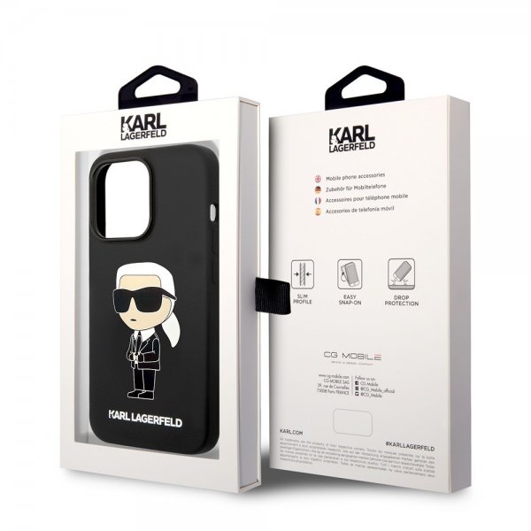 Karl Lagerfeld iPhone 15 Pro -kuori Ikonik NFT Musta