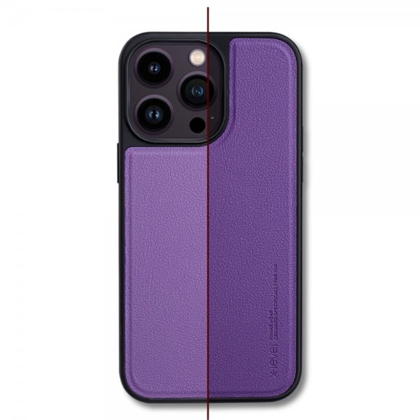 X-Level iPhone 15 Pro -kuori, keinonahkaa, MagSafe, sininen