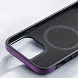 X-Level iPhone 15 Pro -kuori, keinonahkaa, MagSafe, sininen