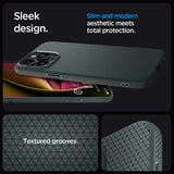 Spigen iPhone 15 Pro -suojakuori Liquid Air Abyss Green
