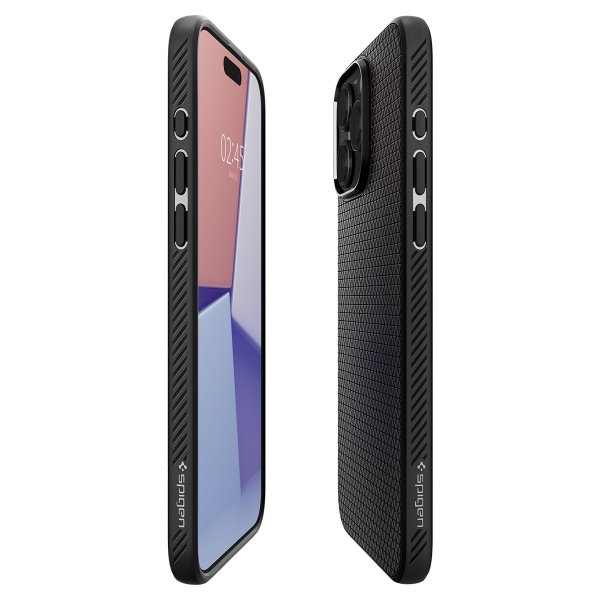 Spigen iPhone 15 Pro -suojakuori Liquid Air, mattamusta