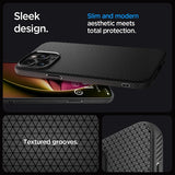 Spigen iPhone 15 Pro -suojakuori Liquid Air, mattamusta