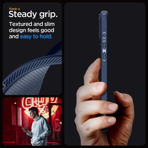 Spigen iPhone 15 Pro Liquid Air -suojakuori, tummansininen