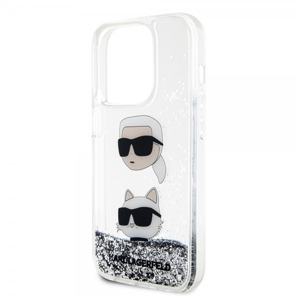 Karl Lagerfeld iPhone 15 Pro Kuori Liquid Glitter Karl & Choupette Hopea