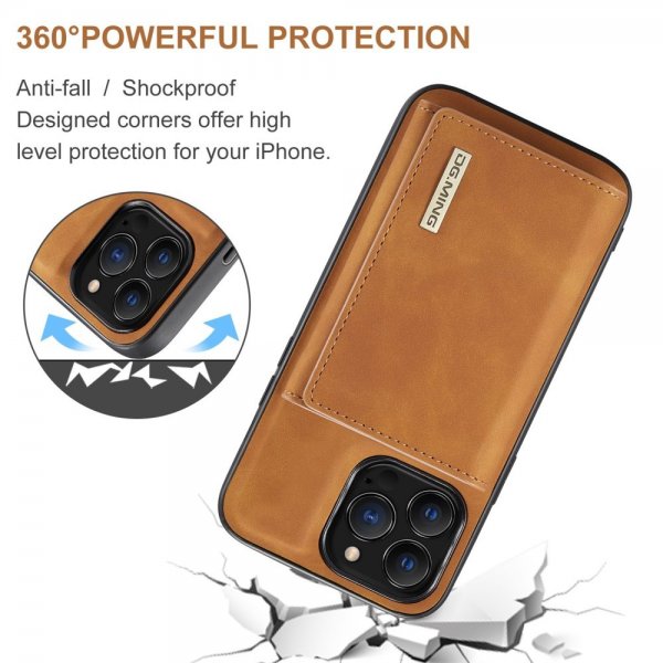 Dg.Ming iPhone 15 Pro Kuori M1-sarjan irrotettava korttipidike ruskea