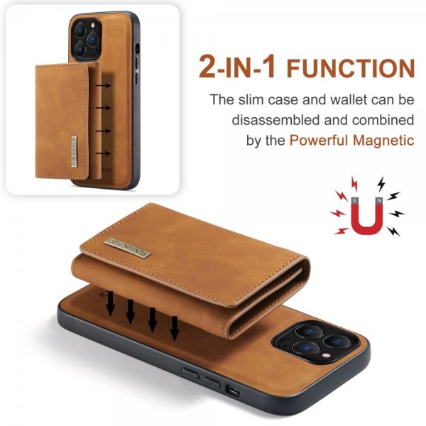 Dg.Ming iPhone 15 Pro Kuori M1-sarjan irrotettava korttipidike ruskea