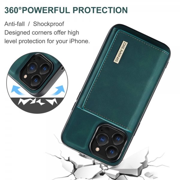 Dg.Ming iPhone 15 Pro -suojakuori M1 Series, irrotettava korttipidike, vihreä