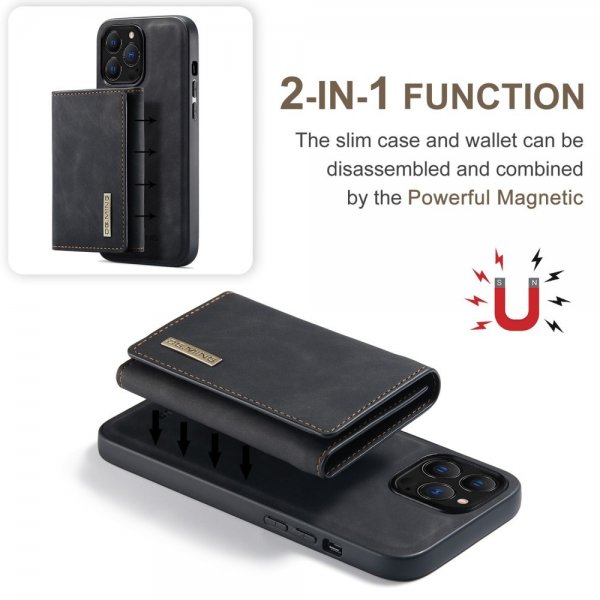 Dg.Ming iPhone 15 Pro -suojakuori M1-sarja irrotettava korttikotelo musta