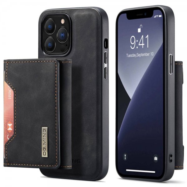 Dg.Ming iPhone 15 Pro -kuori, M2-sarja, irrotettava korttipidike, musta