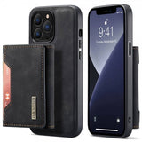 Dg.Ming iPhone 15 Pro -kuori, M2-sarja, irrotettava korttipidike, musta