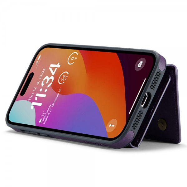 Dg.Ming iPhone 15 Pro -suojakuori M5 Series, irrotettava korttipidike, violetti