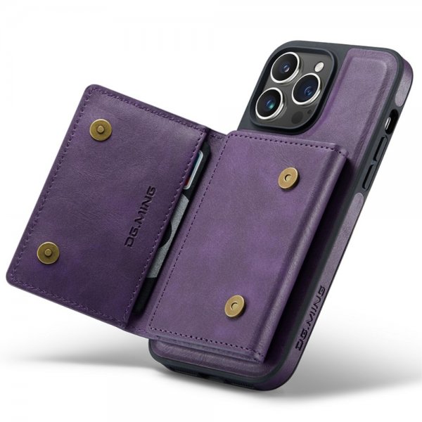 Dg.Ming iPhone 15 Pro -suojakuori M5 Series, irrotettava korttipidike, violetti