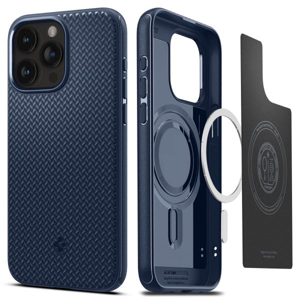 Spigen iPhone 15 Pro -suojakuori Mag Armor MagFit Navy Blue