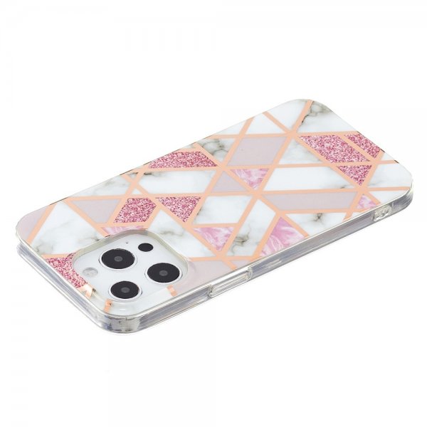iPhone 15 Pro Kuori Marmorikuvio Ruusukulta Harmaa