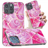 iPhone 15 Pro Kuori Marmorikuviointi Vaaleanpunainen Punainen