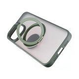 Rvelon iPhone 15 Pro -kuoret kääntyvällä MagSafe-jalustalla, vihreä