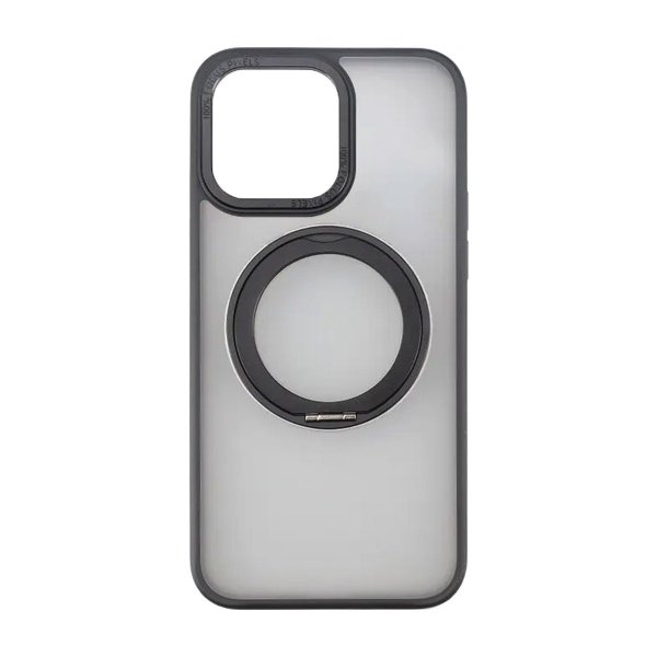 Rvelon iPhone 15 Pro -kuori, pyörivä MagSafe-jalusta, mattamusta