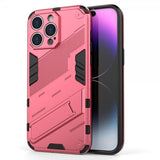 iPhone 15 Pro -kuori jalustalla, magenta