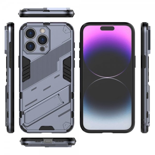 iPhone 15 Pro -suojakuori jalustalla, tummansininen